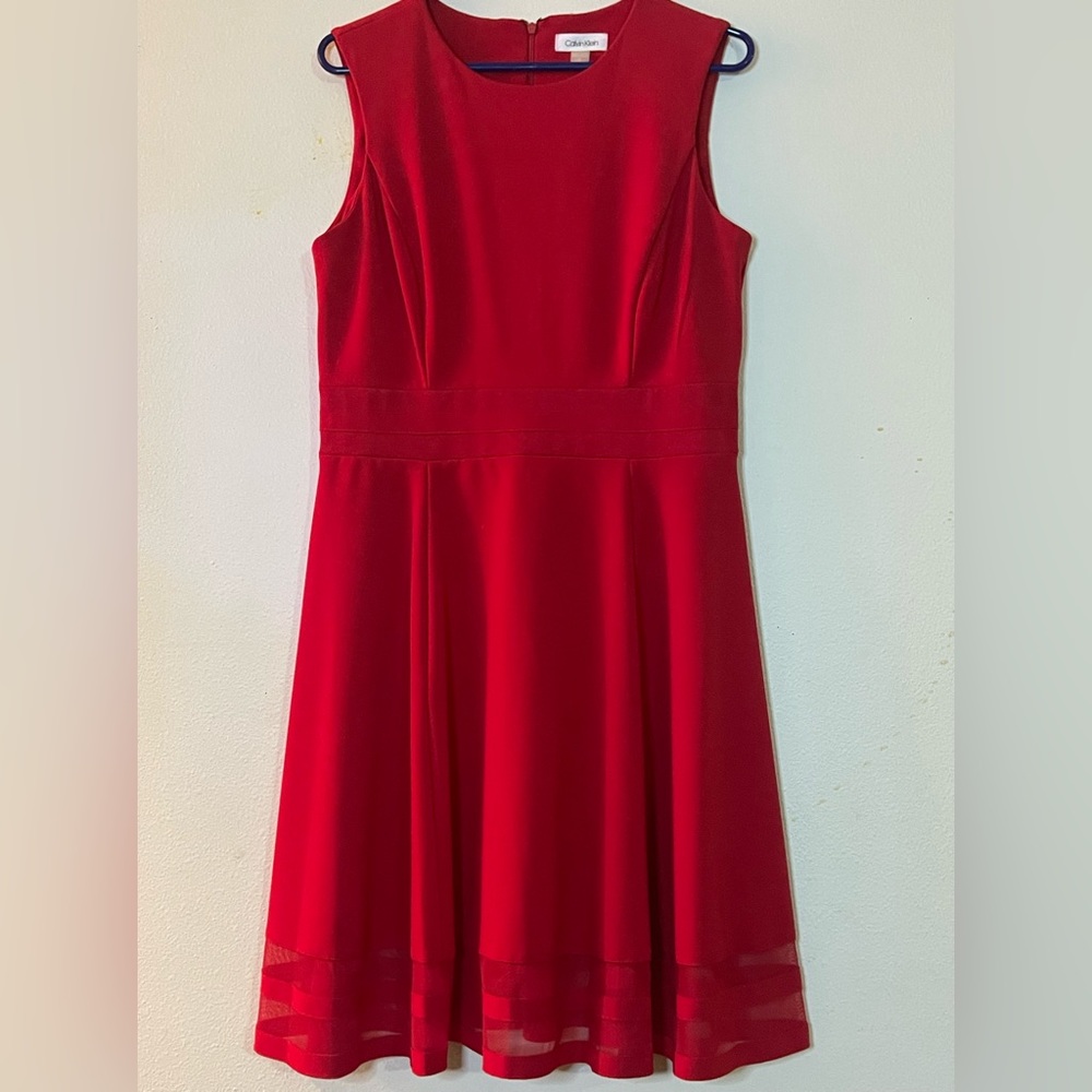 Bright red sleeveless dress